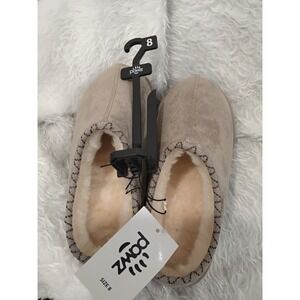 Pawz by Bearpaw Hazel Clog Slippers Stone Tan Faux Fur Lined Women's Size 8 NWT